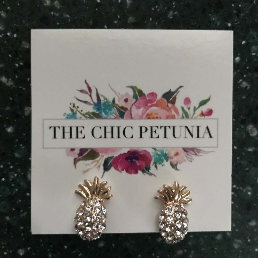 🎉HP 3x!!!🎉Pineapple Crystal Stud Earrings - Picture 3 of 4